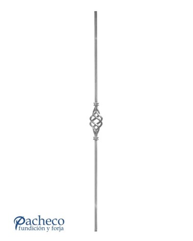 Balaustre Forjado Liso Piña Central Cuadrado 14-16 mm