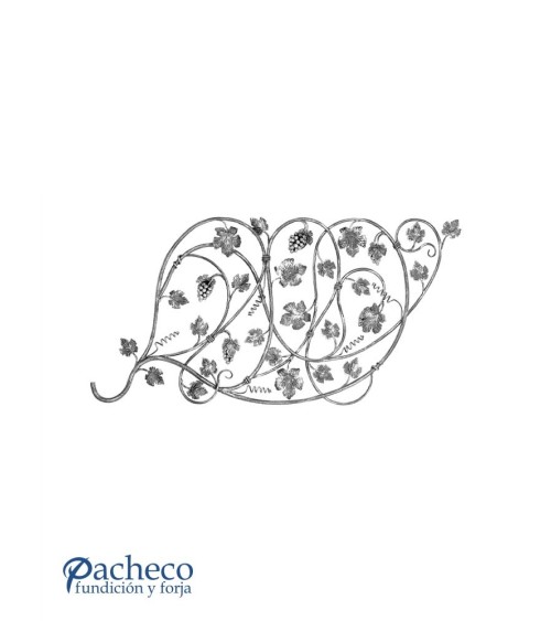 Balaustrada de Forja Adornos de Hojas, Racimos y Espirales Redondo 12 mm