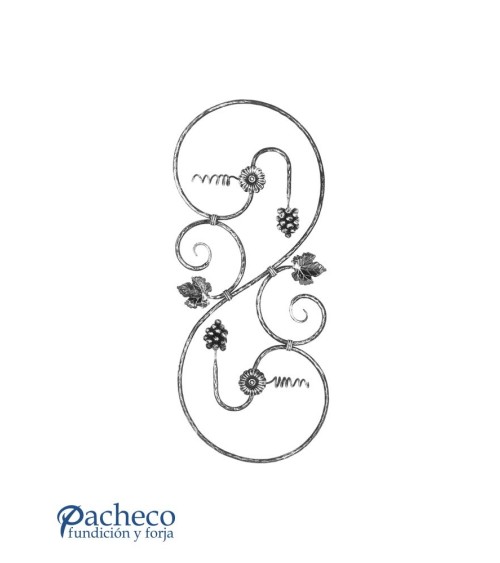 Balaustrada de Forja Volutas y Adornos de Forja Redondo 12 mm