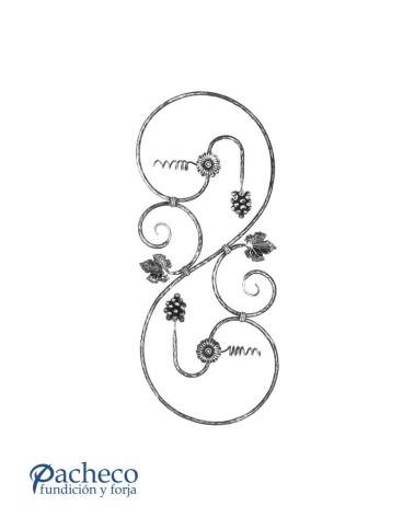 Balaustrada de Forja Volutas y Adornos de Forja Redondo 12 mm