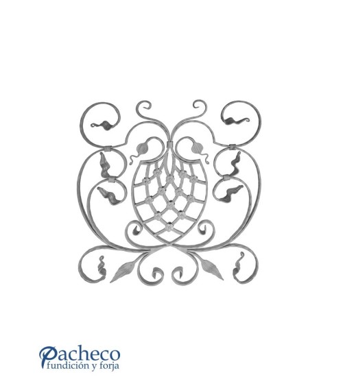 Balaustrada de Forja Adorno Central y Relieve Ambas Caras Pletina 20x8 mm