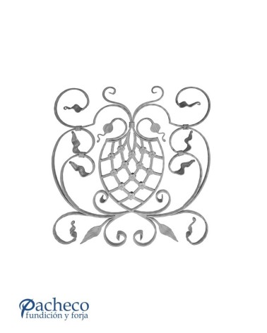 Balaustrada de Forja Adorno Central y Relieve Ambas Caras Pletina 20x8 mm