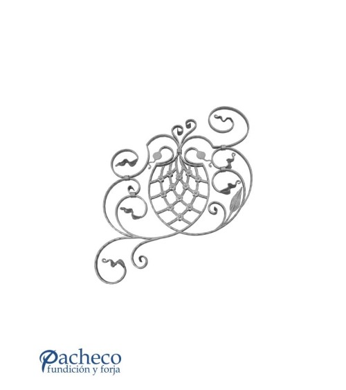 Balaustrada de Forja Adorno Central y Relieve Ambas Caras Para Escalera Pletina 20x8 mm