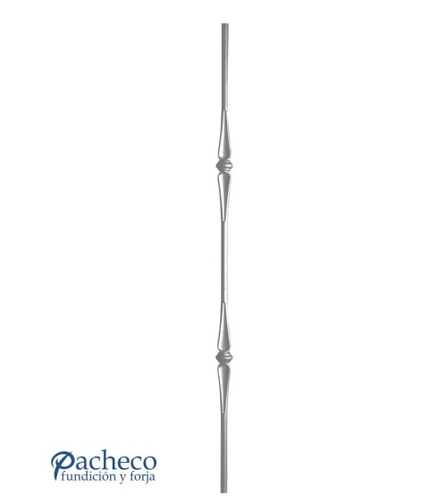 Balaustre Forjado Doble Lágrima Macolla Central Redondo 14 mm