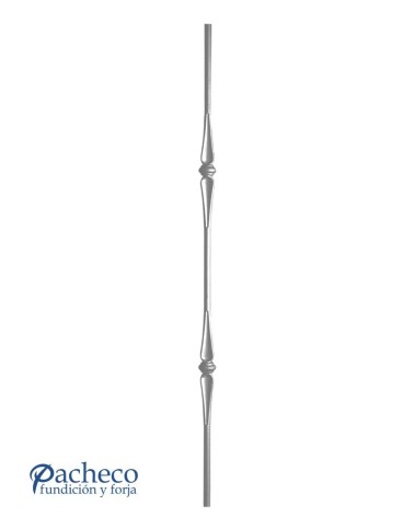 Balaustre Forjado Doble Lágrima Macolla Central Redondo 14 mm