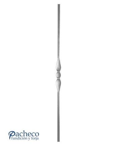 Balaustre Forjado Lágrima Cuadrado 14 mm