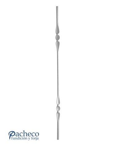 Balaustre Forjado Doble Lágrima Redondo 14 mm