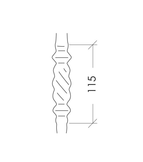 Balaustre Forjado Martillado Rizo Central Cuadrado 14 mm