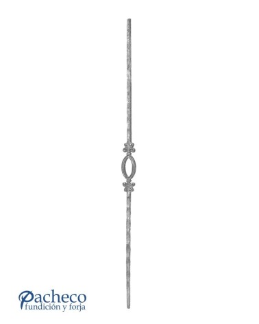 Balaustre Forjado Martillado Aro Central Cuadrado 14 mm