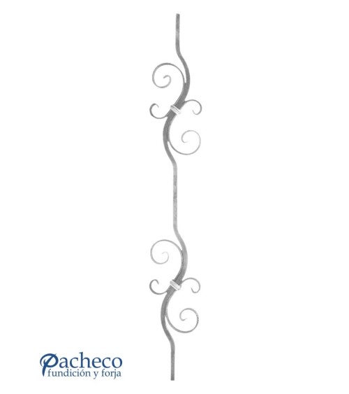 Balaustre Forjado Curvilíneo con Ces Dobles Cuadrado 12 mm