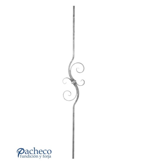 Balaustre Forjado Curvilíneo con Ces Cuadrado 12 mm