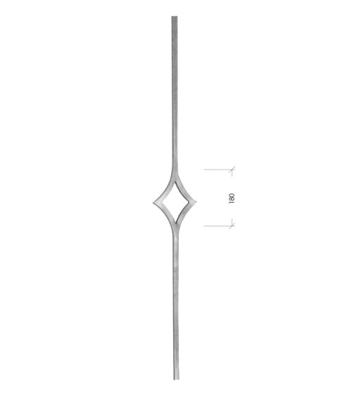 Balaustre Forjado Diamante Central Cuadrado 14-16 mm