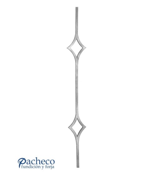 Balaustre Forjado Diamante Doble Cuadrado 14-16 mm