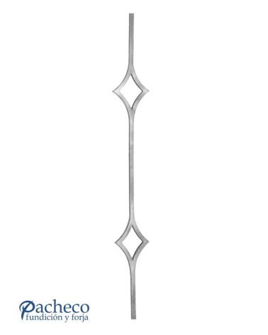Balaustre Forjado Diamante Doble Cuadrado 14-16 mm