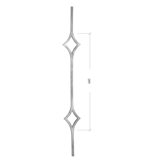 Balaustre Forjado Diamante Doble Cuadrado 14-16 mm