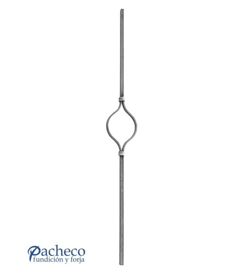 Balaustre Forjado Óvalo Doble Central Cuadrado 12 mm