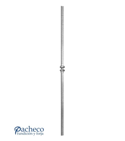 Balaustre Forjado Adorno Doble Anillo Central Cuadrado 16 mm