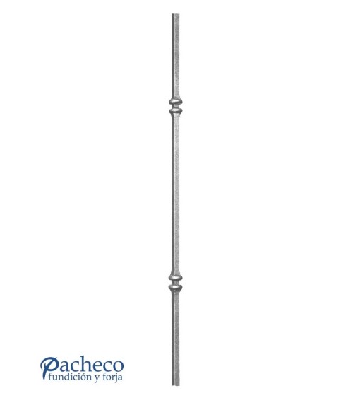 Balaustre Forjado Adorno Doble Anillo Doble Cuadrado 16 mm