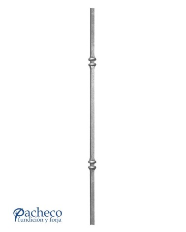 Balaustre Forjado Adorno Doble Anillo Doble Cuadrado 16 mm