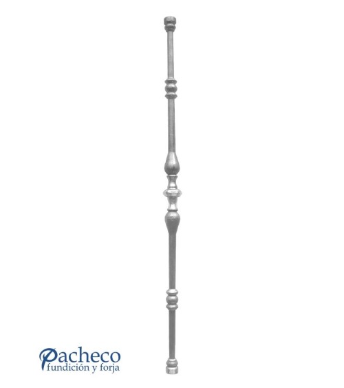 Balaustre Forjado Macolla Central y Adornos Forja Redondo 16 mm