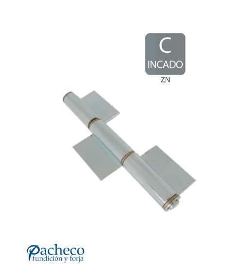 Pernio pala 3 cuerpos con arandelas de latón para puerta metálica