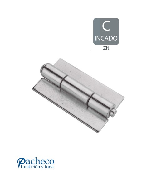 Bisagra de libro cincada para puerta metálica