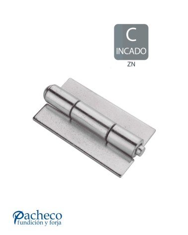 Bisagra de libro cincada para puerta metálica