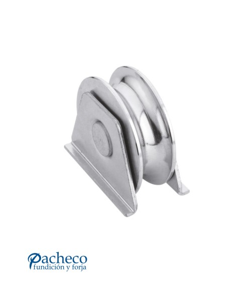 Polea canal "V" 20mm con soporte parapuerta corredera