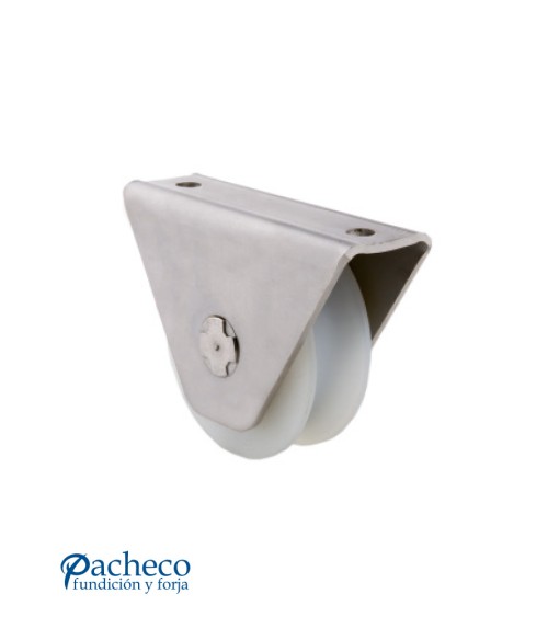 Polea de nylon canal "U" 20 mm con caja para puerta corredera