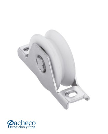 Polea de nylon canal "V" 20mm encastrar para puerta corredera
