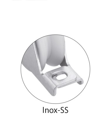 Polea de nylon canal "V" 20mm encastrar para puerta corredera