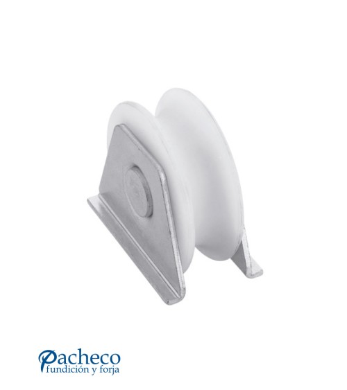 Polea de nylon canal "U" 20mm con soporte para puerta corredera
