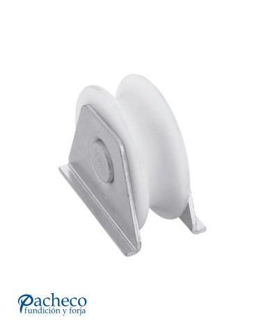 Polea de nylon canal "U" 20mm con soporte para puerta corredera
