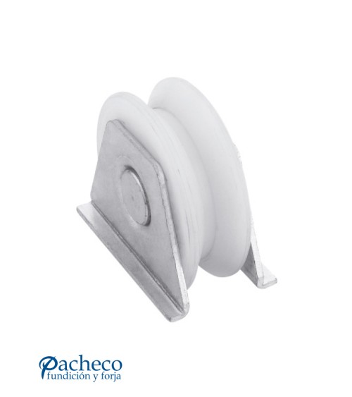 Polea de nylon canal "V" 20mm soporte para puerta corredera