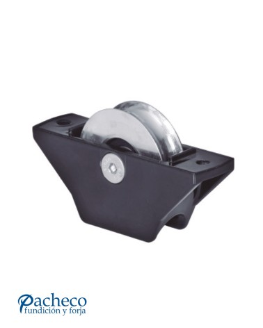 Polea encastrar caja anti-atrapamiento y anti-descarrilamiento de aluminio 60x16mm