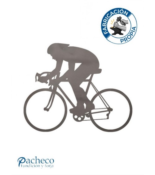 Silueta Ciclista en Chapa de Hierro para Decoración