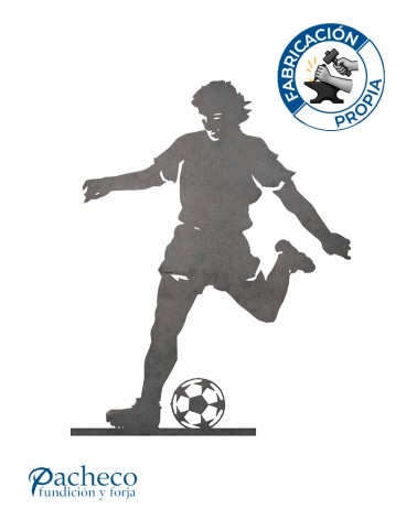 Silueta Futbolista en Chapa de Hierro para Decoración