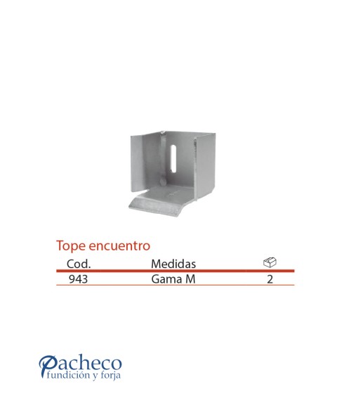 Tope encuentro U-60 para puerta autoportante