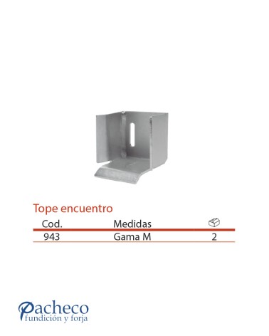 Tope encuentro U-60 para puerta autoportante