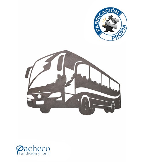 Silueta Autobús en Chapa de Hierro para Decoración