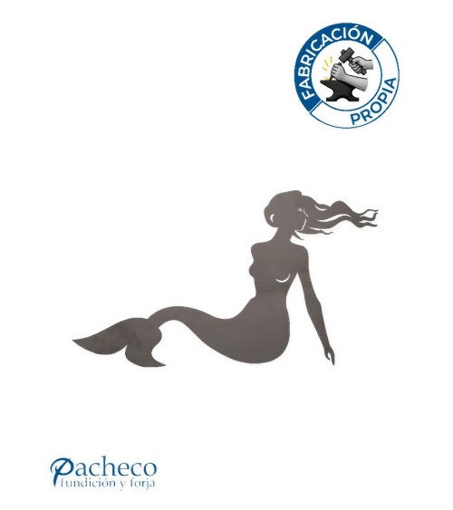 Silueta de Sirena  en Chapa de Hierro para Decoración