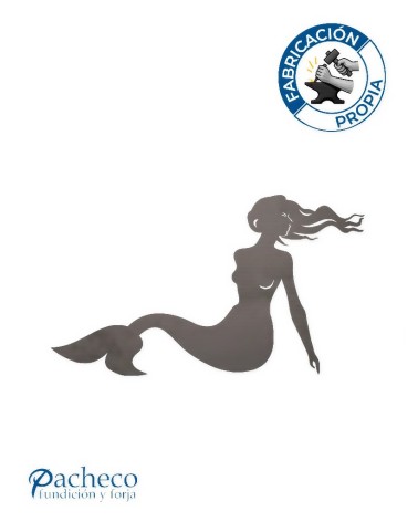 Silueta de Sirena  en Chapa de Hierro para Decoración