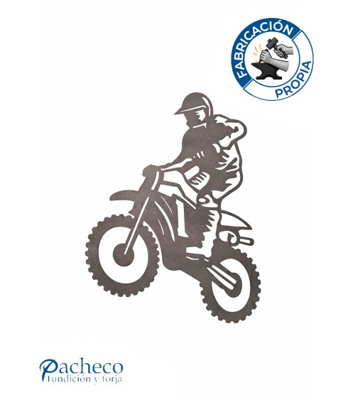 Silueta Motocross en Chapa de Hierro para Decoración