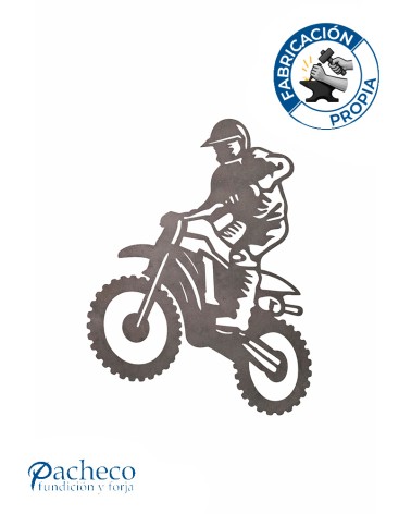 Silueta Motocross en Chapa de Hierro para Decoración