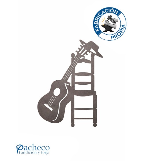 Silueta Guitarra en Chapa de Hierro para Decoración