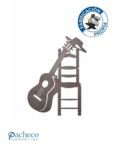 Silueta Guitarra en Chapa de Hierro para Decoración