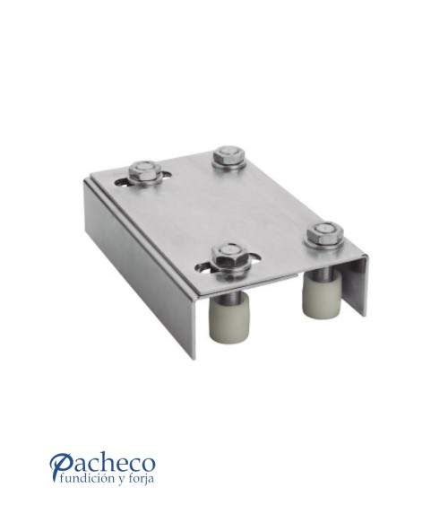 Caja de poleas regulable para puerta autoportante