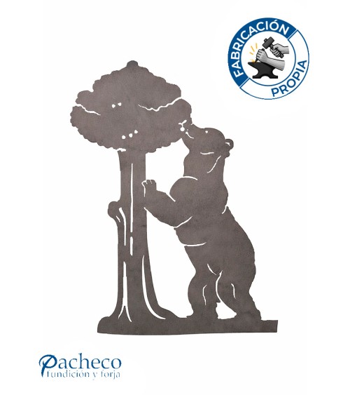 Silueta Oso y Madroño en Chapa de Hierro para Decoración