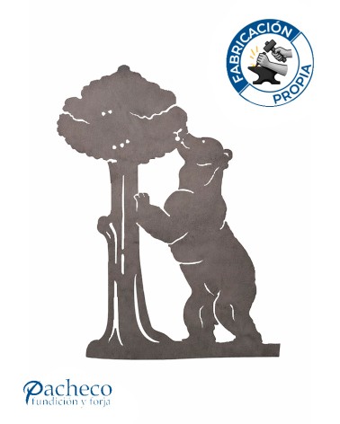 Silueta Oso y Madroño en Chapa de Hierro para Decoración