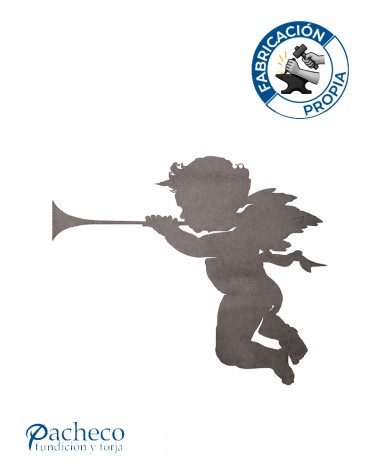 Silueta Angelote en Chapa de Hierro para Decoración